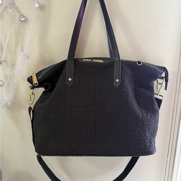 Steve Madden Textured Black Tote Bag - Picture 3 of 16